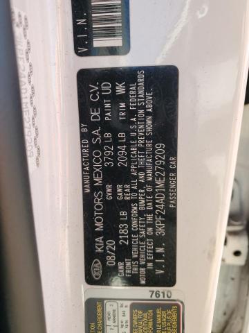3KPF24AD1ME279209 KIA FORTE FE
