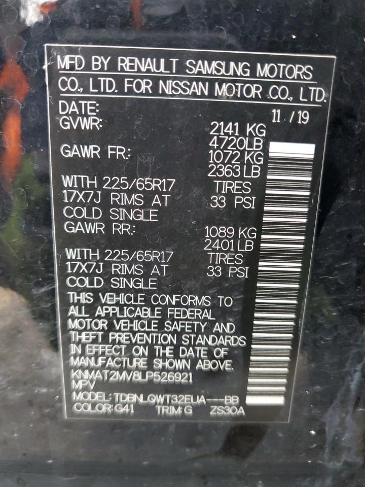 KNMAT2MV8LP526921 NISSAN ROGUE 2020