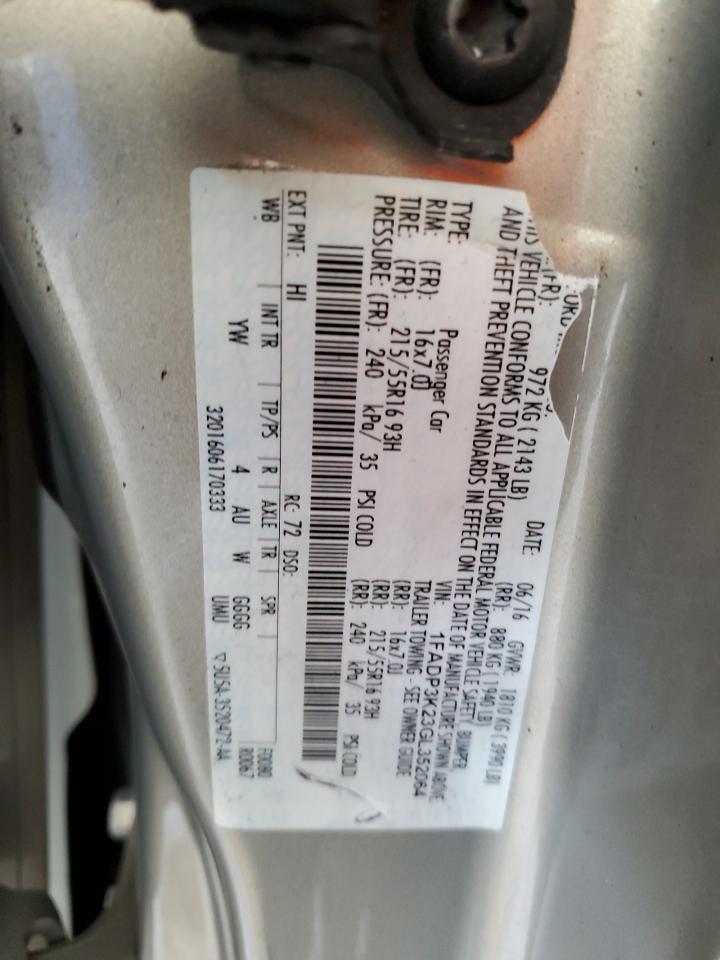 1FADP3K23GL352064 FORD FOCUS 2016