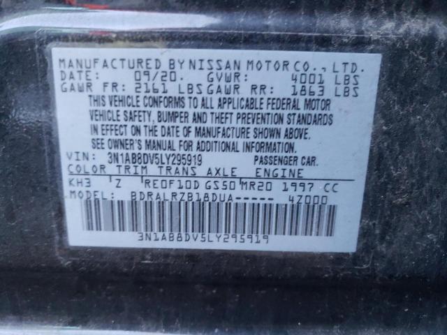 3N1AB8DV5LY295919 | 2020 NISSAN SENTRA SR