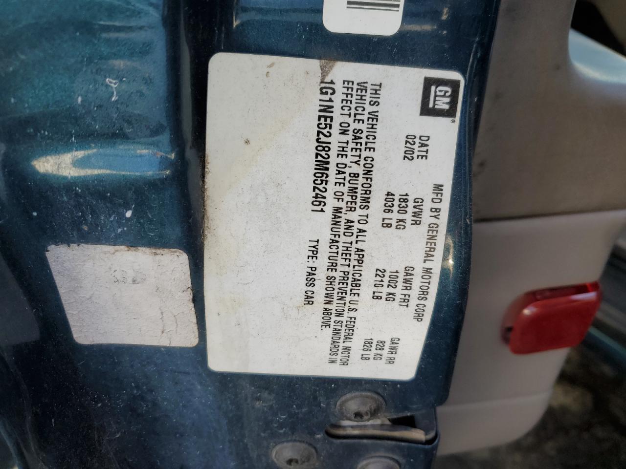 1G1NE52J82M652461 2002 Chevrolet Malibu Ls