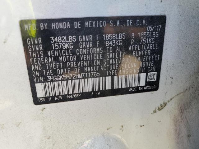 3HGGK5H72HM711765 2017 Honda Fit Ex