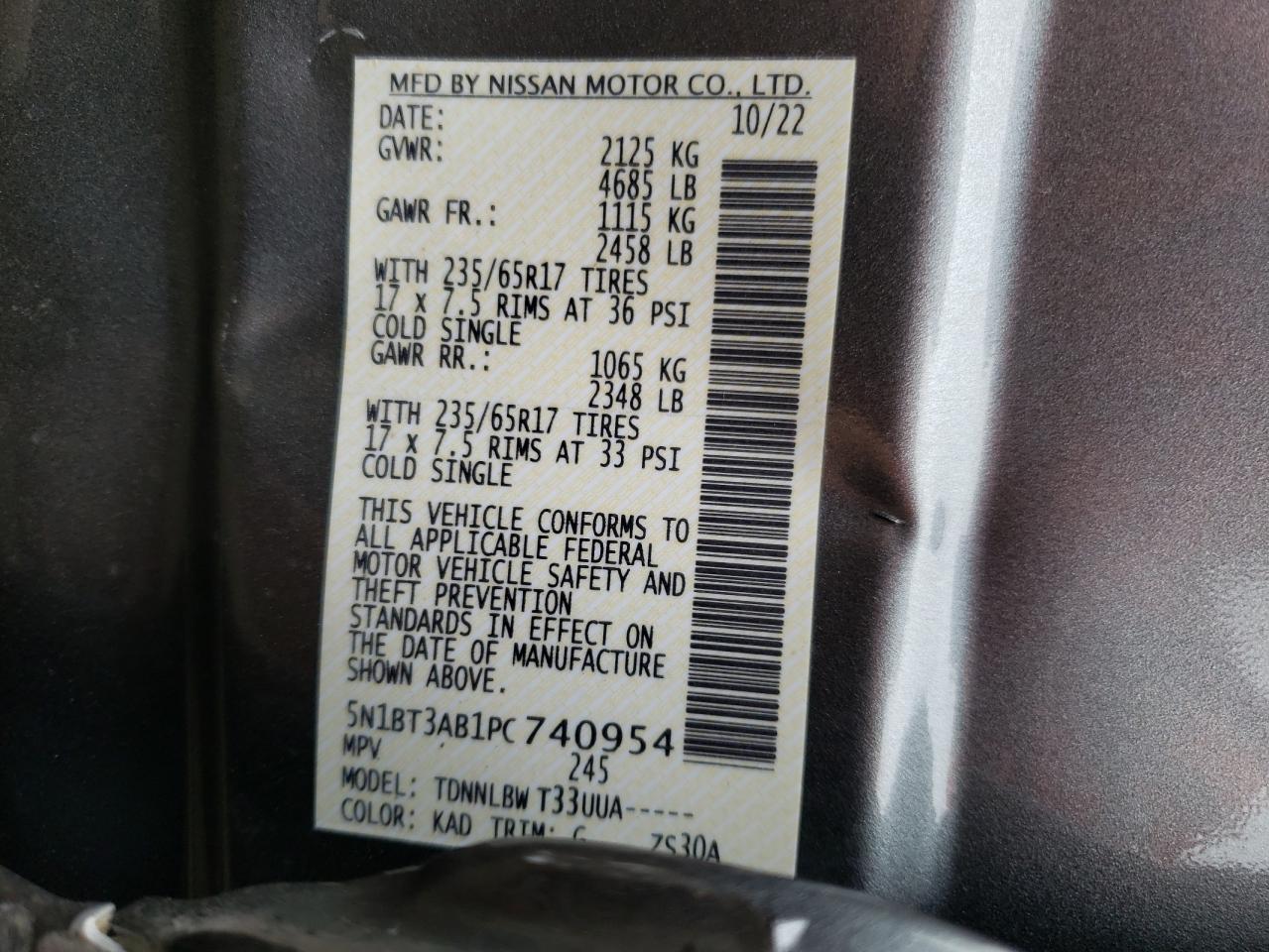 5N1BT3AB1PC740954 NISSAN ROGUE 2023