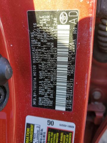 2016 TOYOTA COROLLA L - 2T1BURHE1GC720649