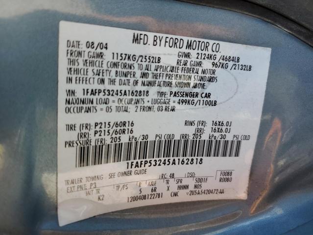 2005 Ford Taurus Se VIN: 1FAFP53245A162818 Lot: 76679543