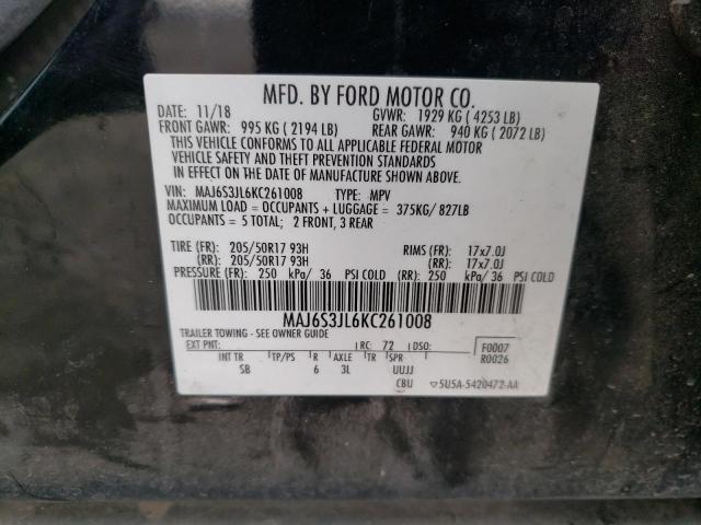 MAJ6S3JL6KC261008 Ford Ecosport Ses