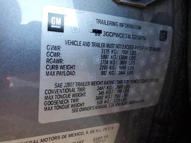 2020 CHEVROLET SILVERADO - 3GCPWCET4LG209758