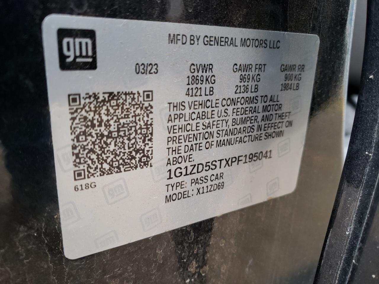 1G1ZD5STXPF195041 CHEVROLET MALIBU 2023
