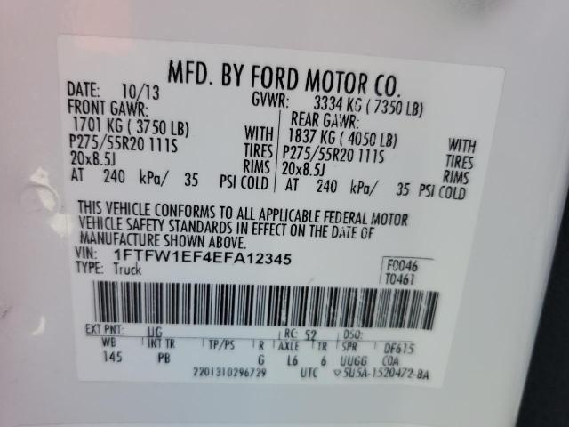 1FTFW1EF4EFA12345 | 2014 FORD F150 SUPER