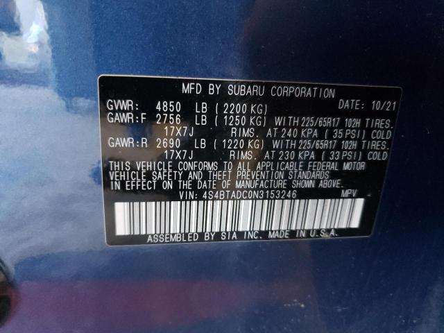 VIN 4S4BTADC0N3153246 2022 SUBARU OUTBACK no.13