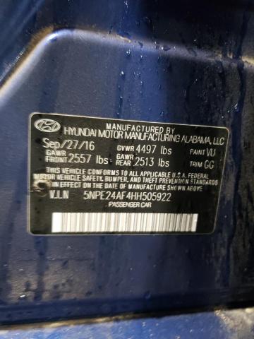 5NPE24AF4HH505922 | 2017 Hyundai sonata se