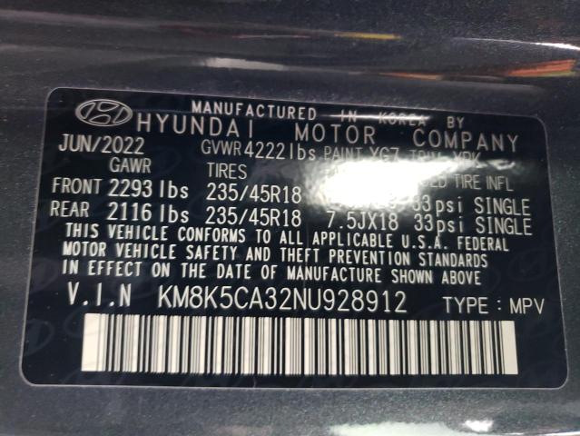 KM8K5CA32NU928912 | 2022 HYUNDAI KONA LIMIT