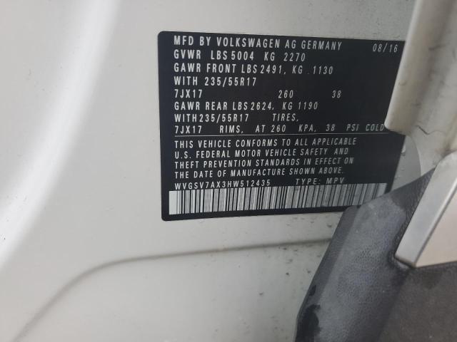 2017 VOLKSWAGEN TIGUAN WOL - WVGSV7AX3HW512435