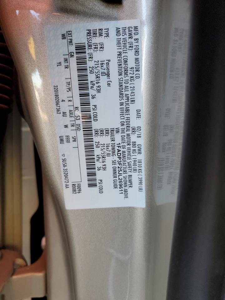 1FADP3F25JL269611 FORD FOCUS 2018