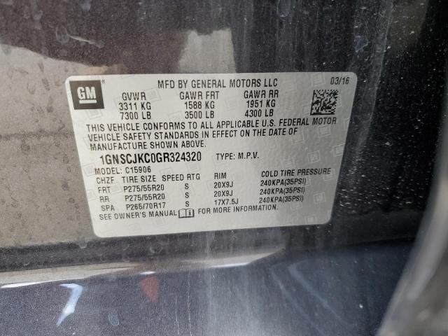 1GNSCJKC0GR324320 | 2016 Chevrolet suburban c1500 ltz