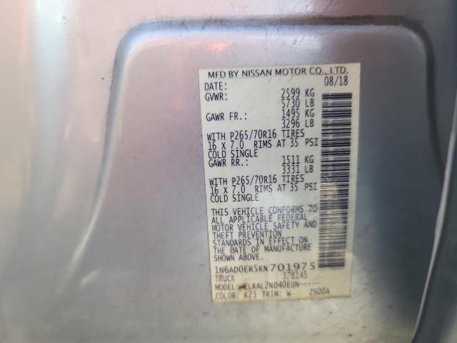 1N6AD0ER5KN701975 Nissan FRONTIER S