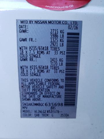 5N1AR2MM8GC635698 | 2016 NISSAN PATHFINDER