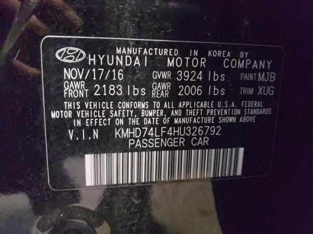 KMHD74LF4HU326792 | 2017 HYUNDAI ELANTRA SE