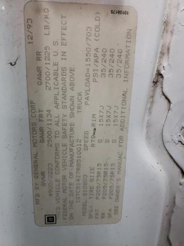 1994 GMC Sonoma VIN: 1GTCS14Z7R8510012 Lot: 76533263