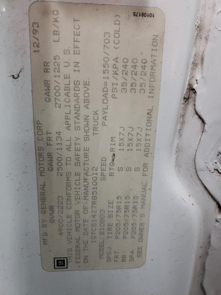 1GTCS14Z7R8510012 1994 GMC Sonoma