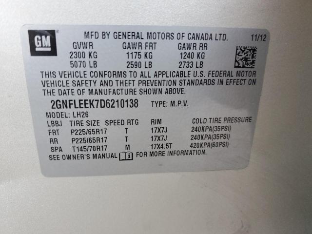 2GNFLEEK7D6210138 2013 Chevrolet Equinox Lt