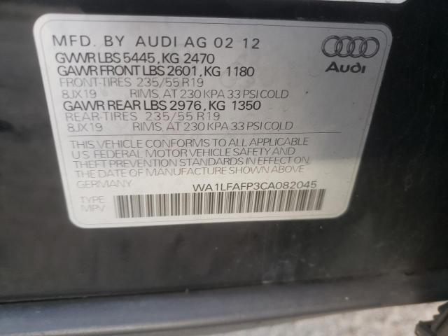 WA1LFAFP3CA082045 | 2012 Audi q5 premium plus