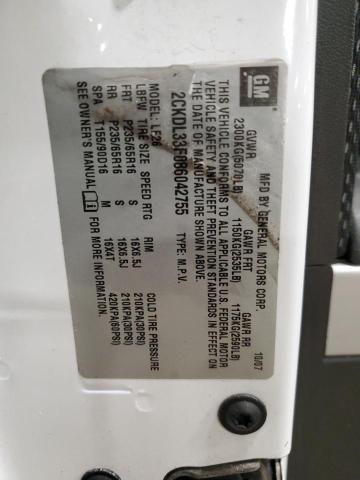 2008 Pontiac Torrent VIN: 2CKDL33F086042755 Lot: 74724923