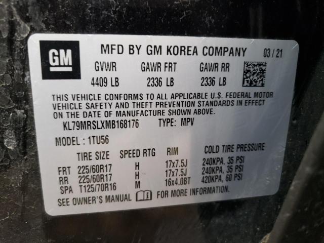 KL79MRSLXMB168176 | 2021 CHEVROLET TRAILBLAZE