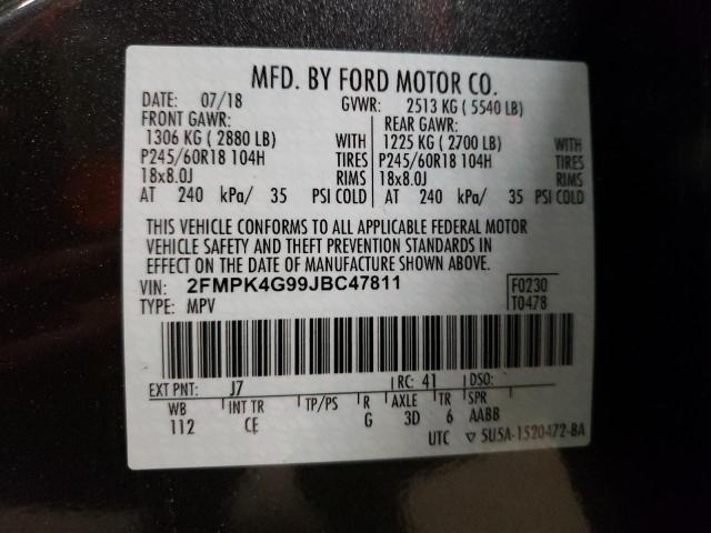 2FMPK4G99JBC47811 2018 FORD EDGE, photo no. 12