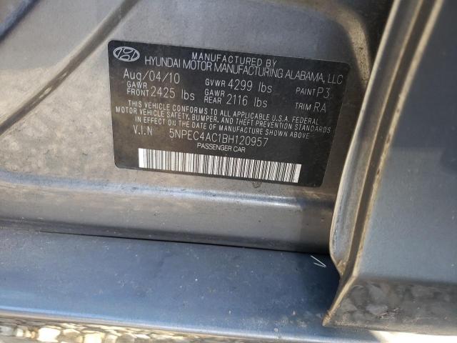 2011 Hyundai Sonata Se VIN: 5NPEC4AC1BH120957 Lot: 75304283