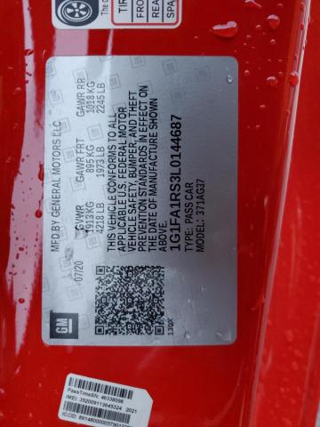 1G1FA1RS3L0144687 CHEVROLET CAMARO 2020
