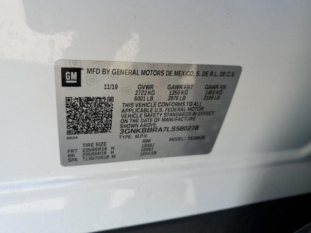 3GNKBBRA7LS580278 | 2020 CHEVROLET BLAZER 1LT