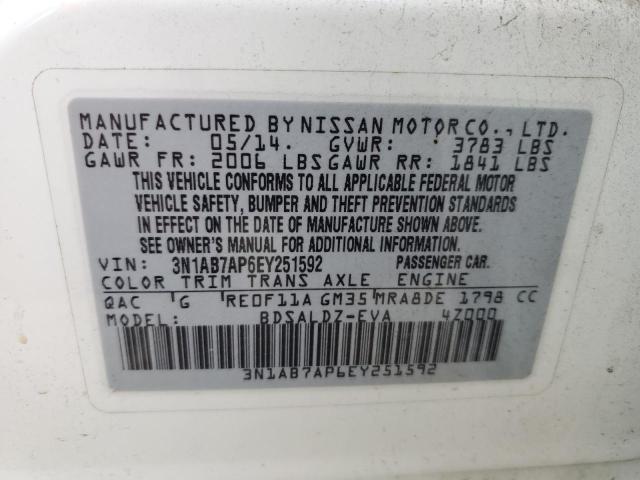 3N1AB7AP6EY251592 Nissan SENTRA S