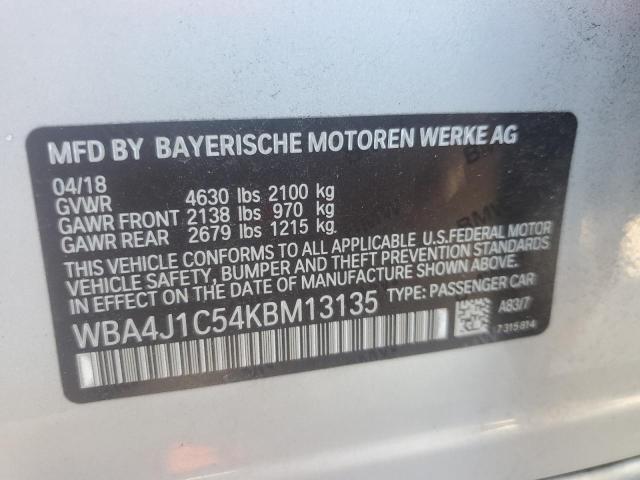2019 BMW 430I GRAN - WBA4J1C54KBM13135