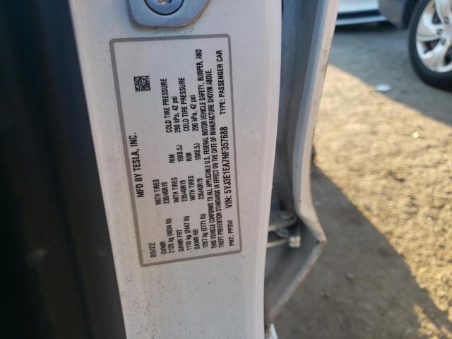 5YJ3E1EA7NF357688 | 2022 Tesla model 3