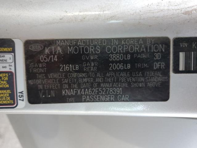 KNAFX4A62F5278391 KIA FORTE LX