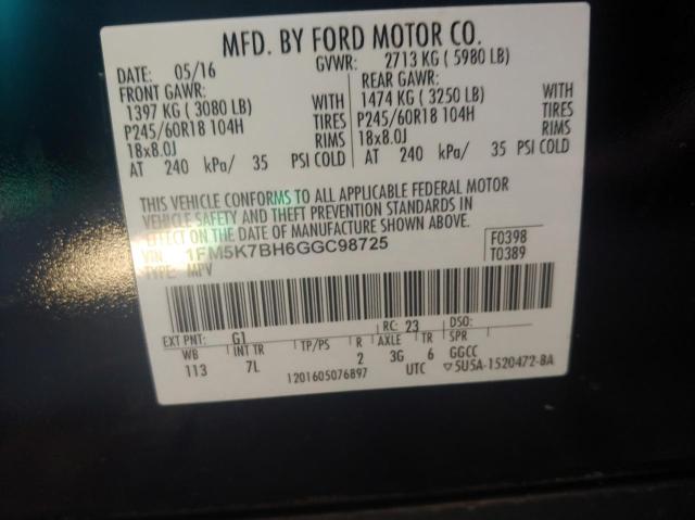 1FM5K7BH6GGC98725 Ford EXPLORER