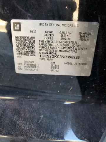 1GKS2GKC3KR398939 | 2019 GMC YUKON XL K