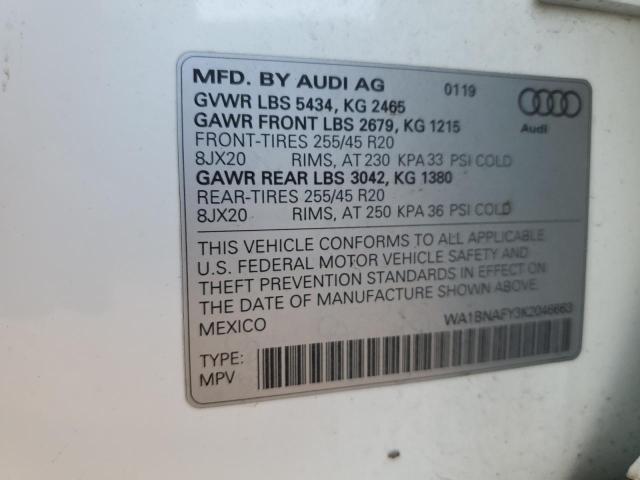 WA1BNAFY3K2046663 2019 AUDI Q5, photo no. 13