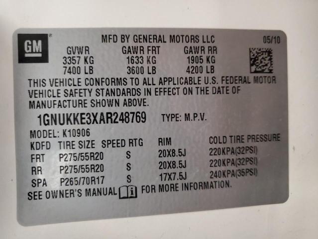 1GNUKKE3XAR248769 | 2010 Chevrolet suburban k1500 ltz