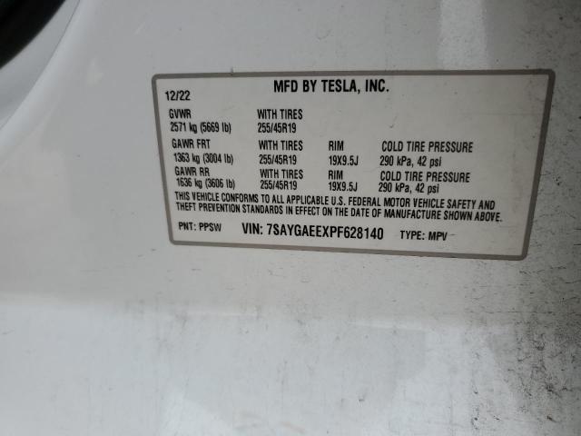 7SAYGAEEXPF628140 | 2023 TESLA MODEL Y