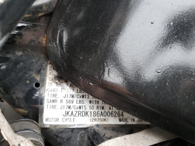 2006 KAWASAKI ZX750 - JKAZRDK186A006264