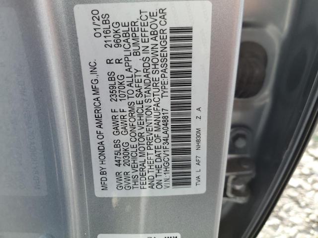 1HGCV1F34LA048817 | 2020 Honda accord sport