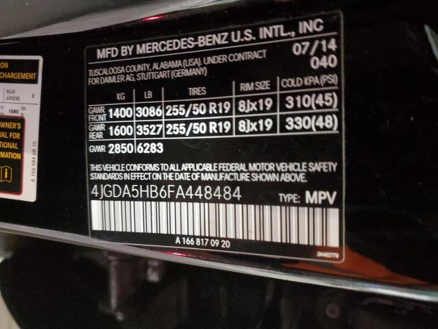 VIN 4JGDA5HB6FA448484 2015 Mercedes-Benz ML-Class, ... no.12