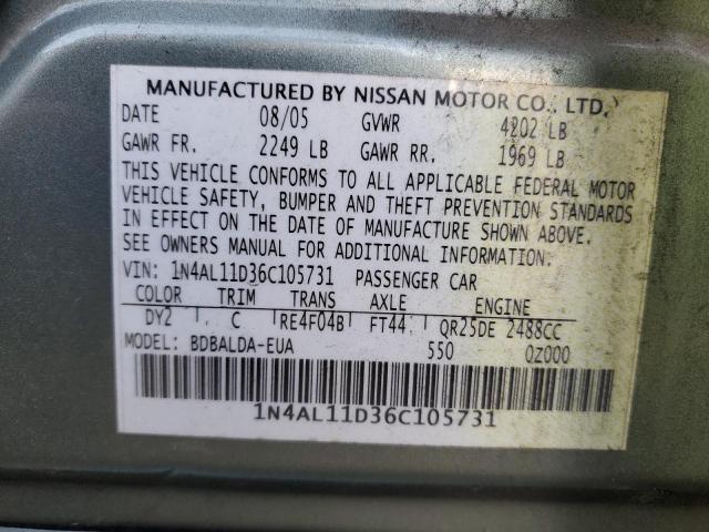 1N4AL11D36C105731 | 2006 Nissan altima s