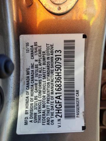 2HGFA16836H507913 | 2006 Honda civic ex