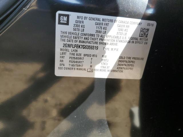 2GNFLFEK7G6359319 | 2016 Chevrolet equinox lt