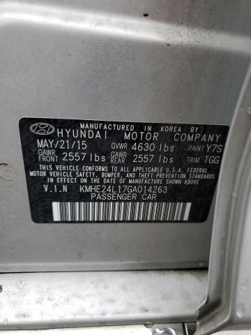 KMHE24L17GA014263 | 2016 HYUNDAI SONATA HYB