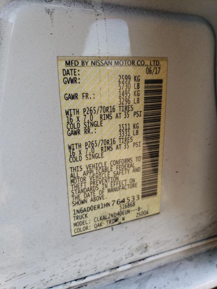 1N6AD0ER1HN764533 NISSAN FRONTIER 2017