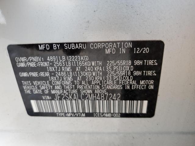 2021 SUBARU FORESTER S - JF2SKALC2MH487242
